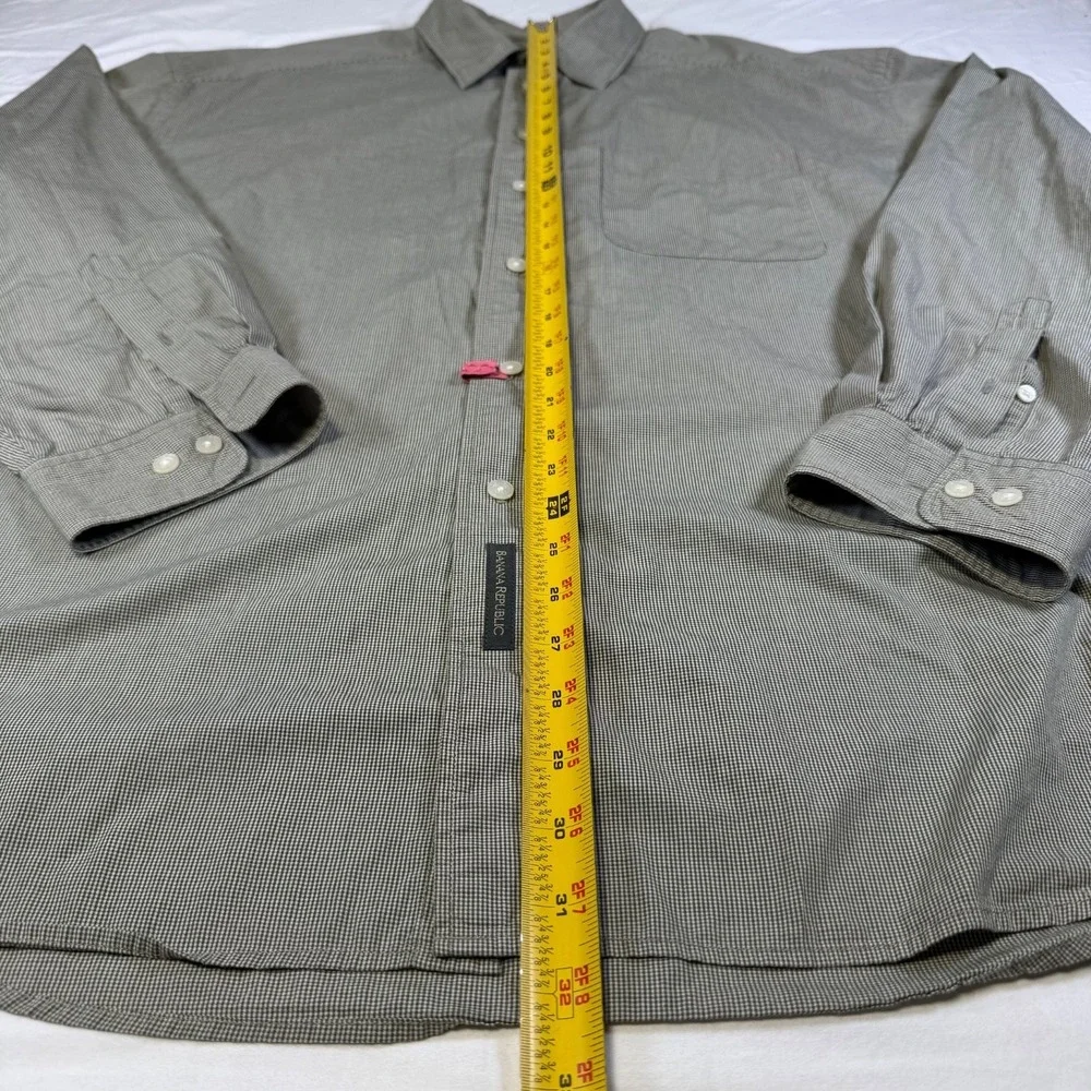 Vintage Banana Republic Houndstooth Button Down Shirt Men's Size XL Long Sleeve